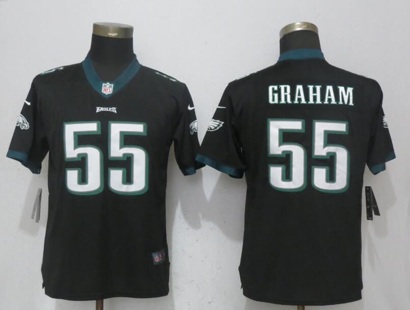 Women Philadelphia Eagles #55 Graham Black Vapor Untouchable Nike Player NFL Jerseys->women nfl jersey->Women Jersey